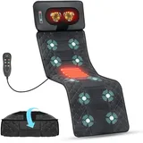 Ganzkörper-Massagematte, 160x50 cm mit Wärme, 30 Massageköpfen, 4-in-1 Luftdruck, Knet, Vibrations und Wärmefunktion, Smart-Kopfstütze mit 6 Tasten, abnehmbar, Massagematte Elektrisch Ganzkörper