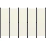 vidaXL 5-tlg. Raumteiler Weiß 250x180 cm