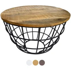 Couchtisch Lexington Wohnzimmer 75cm Massivholz nachhaltig tabacco