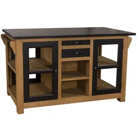 Casa Padrino Küchenbuffet Landhausstil mit Arbeitsplatte 150 x 90 x 90 cm Schwarz