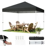 Hawthyhome Pavillon 3x3 Wasserdicht Stabil Winterfest, Faltpavillon 3x3 mit Tragetasche, Pop Up Pavillon UV Schutz 50+, Faltbar Höhenverstellbar Partyzelt Gartenpavillon Für Outdoor Camping, Schwarz