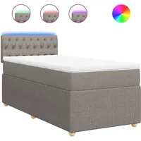 VidaXL Boxspringbett mit Matratze Taupe 90x190 cm Stoff -