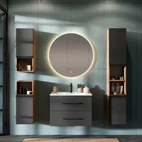 Planetmöbel Badmöbel Set LUX mit Einsatzwaschbecken, 2x Midischrank und