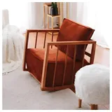 JVmoebel Schaukelsessel Wohnzimmer Polstersessel Einsitzer Sessel Sitzer Stoff Orange Design (1-St., Sessel), Made in Europa orange