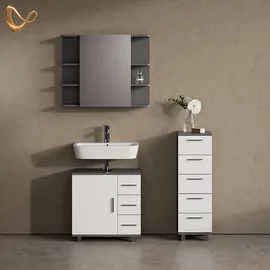 livinity® Badschrank Eisak, 30 x 95 cm, - Grau