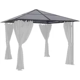 Konifera Pavillon-Ersatzdach 300 x 300 cm Grau/Transparent