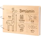 Casa Vivente Baby Keepsake Box aus Holz zum Selbstgestalten, Personalisiertes Memory Box, Erinnerungskiste mit Gravur zur Geburt, Kinder Geschenke zur Geburt, DIY Keepsakebox, Babygeschenke