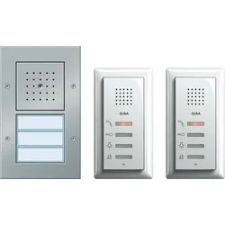 Gira Türsprech-Set Bus 2xTeiln Alu reinweiß Türko 049544 1LS