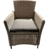Sessel aus Synthetischem Rattan und Stahl Chillvert Turin 65x68,5x93,5 cm mit Kissen in Anthrazit