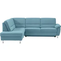 CALIZZA INTERIORS Ecksofa »Onyx L-Form«, Ottomane links oder rechts, wahlweise mit Bettfunktion, Breite 257 cm blau