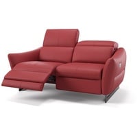 Sofanella 2-Sitzer Leder Modena, Relaxsofa, Designsofa, Designer Couch, Italienisches Sofa, 2er Sofa rot