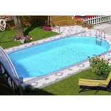 Steinbach Aktionsangebot Stahlwand Swimming Pool Set "Styria oval" inkl. Pool Starterset Chlor,blaue Poolfolie,800 x 400 x 150 cm