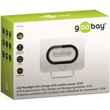 Goobay LED-Außenstrahler, 10 W, Slim Design, mit Bewegungsmelder, Weiß, 0.3 m - moderne Lichtlösung mit PIR-Sensor für Hauseingänge, Garagen, ... - Weiß