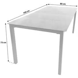 VCM Gartentisch 190 x 90 x 73 cm schwarz