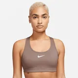 Nike Damen Swsh Med Sport-BH, Smokey Mauve/White, XS EU