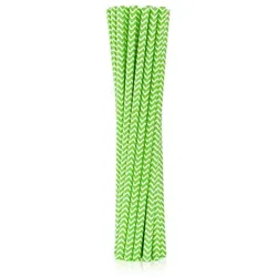 12 Papier Trinkhalme grün