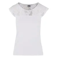 URBAN CLASSICS Ladies Top Laces Tee, Weiß, L Petite