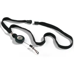 Durable Textilband mit Jojo für Namensschilder und Ausweishalter 44cm schwarz Packung mit 5 Stück