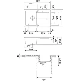 Franke Maris MRK 611-78 Anthrazit matt + Druckknopfventil