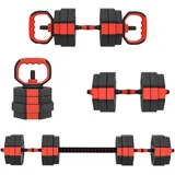 SPORTNOW 4-in-1 Hantelset Kurzhantel Set Kurzhanteln Langhanteln verstellbar 25 KG Hanteln Set Dumbbell mit Verbindungsrohr Sternverschlüsse Kurzhantelset für Krafttraining Zuhause