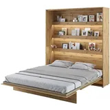 Schrankbett Bed Concept, Wandklappbett mit Lattenrost, V-Bett, Wandbett Bettschrank Schrank mit integriertem Klappbett Funktionsbett (BC-13, 180 x 200 cm, Artisan Eiche, Vertical)