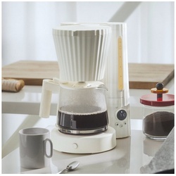 Alessi Filterkaffeemaschine Filterkaffeemaschine Plissé – Farbwahl, 1.50l Kaffeekanne, Kabellänge 1m, europäischer Stecker weiß
