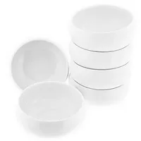 COFI Belicia 6er Schalen Set aus Porzellan in Weiß Hochglanz Rund für Snacks, Desserts oder Müsli