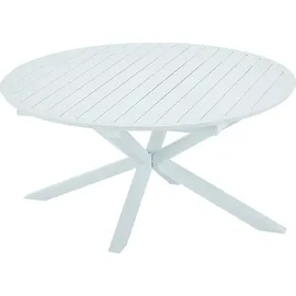 vente-unique Garten-Essgruppe: Tisch, ausziehbar 150/200 cm, – 6 stapelbare Sessel – Aluminium - Hellgrau & Weiß - YOHA... von MYLIA