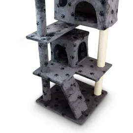 BITUXX Katzenbaumhöhle Dunkelgrau / Pfote MS-17056