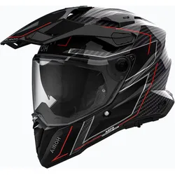 Airoh Commander 2 Carbon Stylish, Endurohelm - Schwarz/Rot - S
