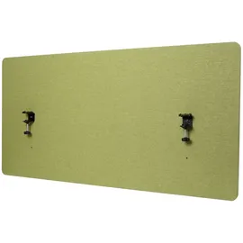Proregal Akustik-Tischtrennwand HxBxT 60x120x2 cm Doppelwandig Stoff Grün Büro-Sichtschutz Schreibtisch Pinnwand