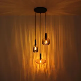 GLOBO Pendelleuchte Hängelampe Esszimmerlampe 3-Flammig Glas Deckenleuchte Designlampe