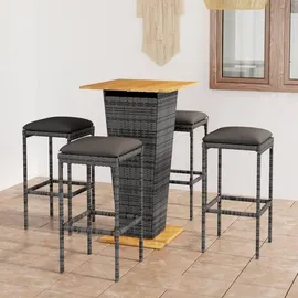vidaXL Gartenbar Set 5-tlg. Grau