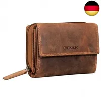 'Thea' Damen Geldbeutel Leder RFID Geldbörse Groß Vintage Portemonnaie für Fr