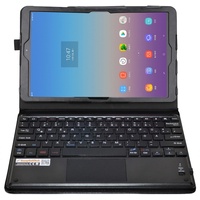 MQ für Galaxy Tab A 10.5 - Bluetooth Tastatur Tasche mit Touchpad für Samsung Galaxy Tab A 10.5 | Tastatur Hülle für Galaxy Tab A 10.5 LTE SM-T595 WiFi T590 | Touchpad Tastatur Layout QWERTZ, Schwarz