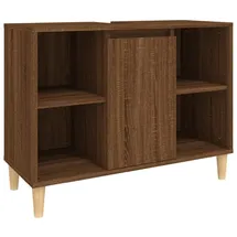 vidaXL Waschbeckenunterschrank Braun Eichen-optik 80x33x60 Cm Vidaxl