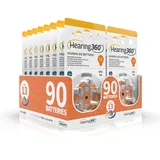 Hearing360 Hörgerätebatterien PR48 Größe 13, Quecksilberfreie Batterien extra langlebig und zuverlässig (15 Blister, 90 Batterien)