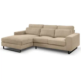 xonox Eckcouch Polyester L-Form 3-Sitzer Beige