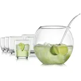 Bohemia Cristal Libera Bowlegefäß + Gläser 8er Set transparent