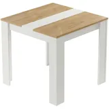HowHomely Esszimmertisch Küchentisch Esstisch weiß braun Tisch 80x80x73cm Deko