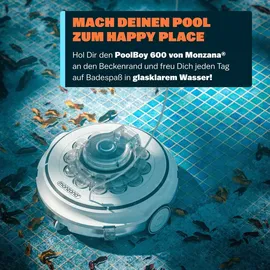 monzana Poolroboter Poolboy 600 weiß inkl. 1 x 5,2 Ah