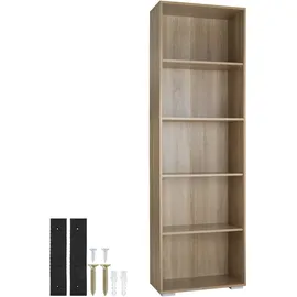 Tectake tectake® Bücherregal Lexi 5 Fächer 60x30x190cm 1