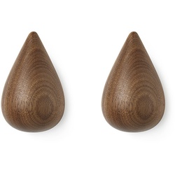 Normann Copenhagen - Dropit Kleiderhaken 2 pcs. Large pcs. Walnut - 6 cm - 9.3 cm