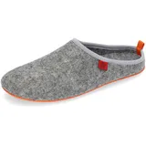 Andrés Machado - Hausschuhe für Herren - Sommer - Dynamic – Unisex Slipper – Wolle und Filz – rutschfeste Gummisohle und herausnehmbares Fußbett - Grau Orange EU 48 - 48 EU