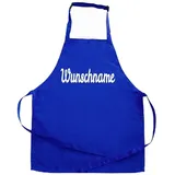 Elefantasie Personalisierte Kinderschürze mit Name, Kochschürze für Backen, Kochen, Malen, Geschenkidee für Kinder 7-10 Jahre blau