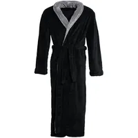CELINATEX Nevada Bademantel Damen Herren XXXL schwarz anthrazit Mikrofaser Saunamantel Coral Fleece Morgenmantel