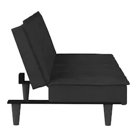 vidaXL Schlafsofa mit Getränkehaltern Schwarz Samt