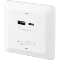 Sygonix SY-5251910 USB-Ladesteckdose Überspannungsschutz, mit USB-C®, mit USB-Ladeausgang Weiß