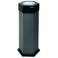 Proregal Abfallsammler mit Edelstahl-Einwurfklappe, 45L, HxBxT 83x32,5x37,5cm, Lichtgrau, Abfallbehälter,