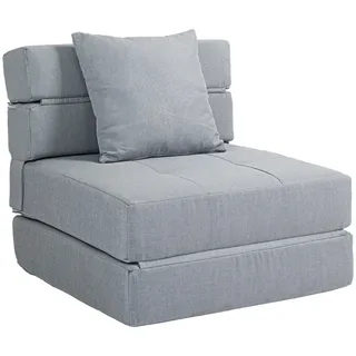 Homcom Schlafsessel Hellgrau, Textil, 70x61x70 cm, Wohnzimmer, Sessel, Schlafsessel